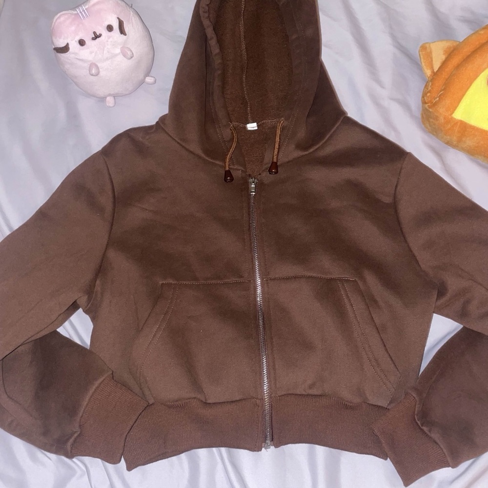 Brown Women's Hoodie Jacket